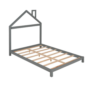 Platform Bed With House Shaped Headboard