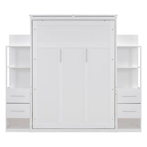 Murphy Wall Bed With Shelves, Drawers And LED Lights