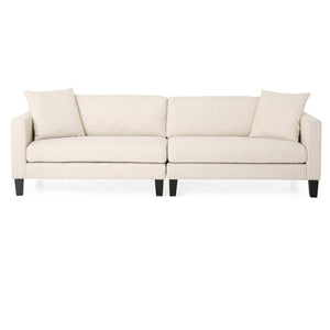 Comfy 3 Seat Sofa With Wooden Legs, Modern Style For Living Room And Study