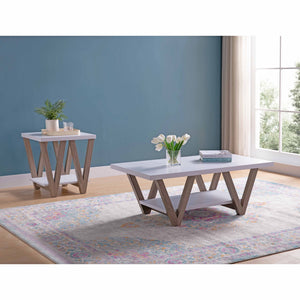 Set Of Tables, Home, Livingroom End Table & Coffee Table With Bottom Shelve