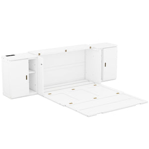 Murphy Bed With Shelves, Cabinets And USB Ports