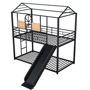 Metal Bunk Bed, Metal Housebed With Slide