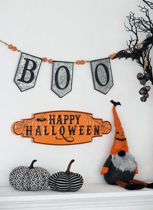 Pumpkin / Diamond Pattern, For Holiday Halloween Decor - Black White