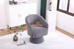 Round Barrel Swivel Accent Chair Armchair For Living Room