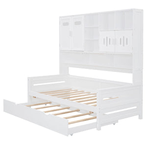 Daybed With All-In-One Cabinet And Shelf