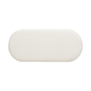 Fuji - Upholstered Bedroom Accent Bench With Natural Legs - Ivory White