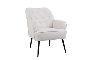Modern Mid-Century Chair Linen Sherpa Armchair For Living Room