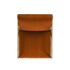 Aerin - Hammered Brass Upholstered Accent Arm Chair