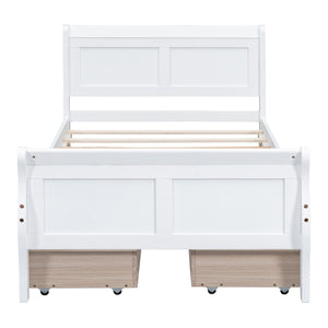 Platform Bed Frame Mattress Foundation Sleigh Bed With Headboard / Footboard / Wood Slat Suppor