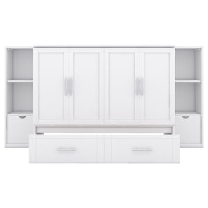 Murphy Bed With Shelves, Drawers And USB Ports
