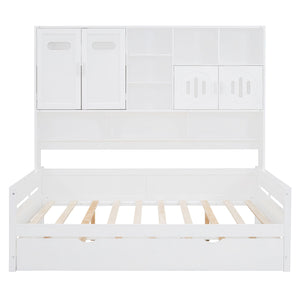 Daybed With All-In-One Cabinet And Shelf