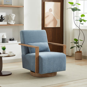 Swivel Modern Upholstered Accent Chair With Armrests