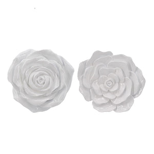 Rose Hanging Wall Accents (Set of 2) - White