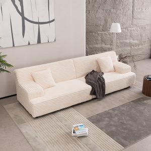 Modern Comfortable Cloud Sofa, Soft Plush Corduroy With Square Armrests