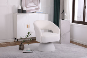Round Barrel Swivel Accent Chair Armchair For Living Room