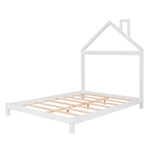 Platform Bed With House Shaped Headboard