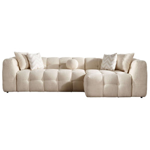 Alana - Tufted Right Sectional Sofa - Ivory