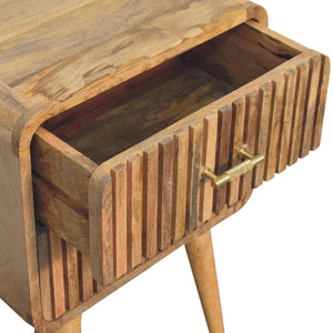 T Bar Ridged Nightstand - Oak