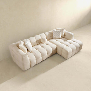Alana - Tufted Right Sectional Sofa - Ivory