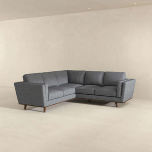 Erman - Pillow Back Corner Sofa - Dark Gray