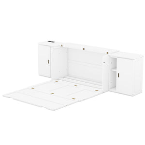 Murphy Bed With Shelves, Cabinets And USB Ports