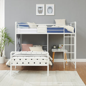 Twin Geo Cutout Colorful L-Shaped Bunk Bed