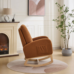 Rocking Glider Chair With High Back And Side Pocket
