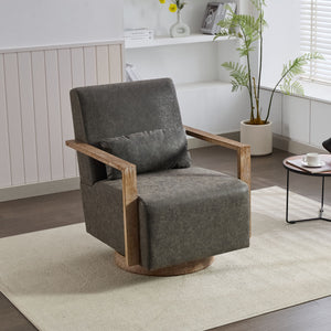 Swivel Modern Upholstered Accent Chair With Armrests