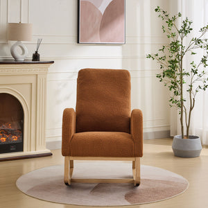 Rocking Glider Chair With High Back And Side Pocket
