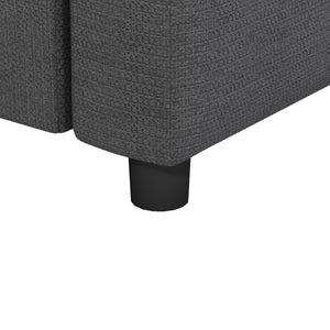Modern Modular Sectional Oversized 4 Seat Couch Set & 4 Pillows, Minimalist Style Wide Seat Comfy Sofa - Gray