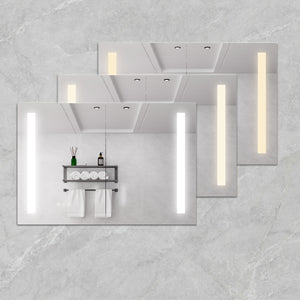LED Medicine Cabinet With Mirror, Double Door With Defogger, Dimmer, Surface Mount