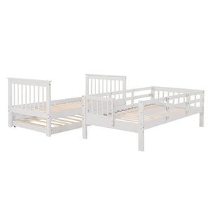 Stairway Bunk Bed With Storage And Guard Rail For Bedroom
