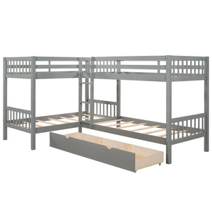L Shaped Bunk Bed With Drawers
