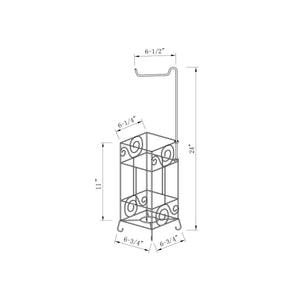 Metal Frame Toilet Paper Holder Stand, Bathroom Tissue Organizer