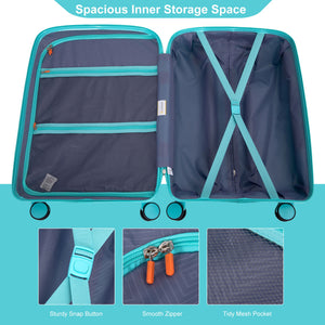 3 Piece Set Expandable Hardshell Suitcase Double Spinner Wheels