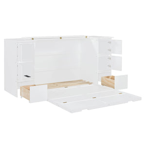 Murphy Bed With Drawers, Cabinets, And USB Ports