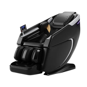 4D Massage Chair, Full Body Recliner Zero Gravity With Sl Track, Wireless Charging, Automatic Body Scan, Human Touch, Heating - Bluetooth, Foot Rollers, Airbags & Extendable Footrest - Black