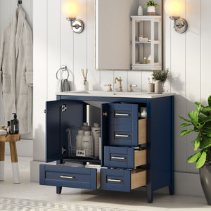 Bathroom Vanity With Sink Combo Set, Modern Bathroom Cabinet With 4 Drawers