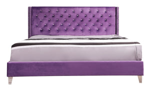 Upholstered Nailhead Trim Chic Bed