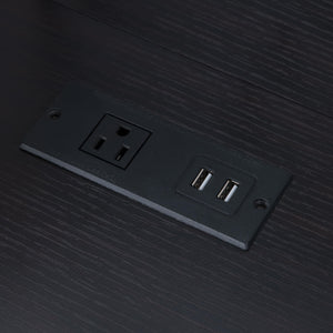 Office Desk, Computer Desk With Hidden Storage Shelve, Drawer And USB / Power Outlet - Red Cocoa