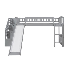Loft Stairway Bed With 2 Drawers And Slide