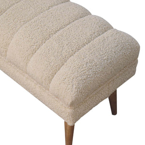 Boucle Puffer Bench - Beige