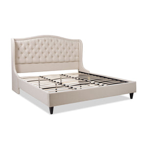 Coverley - King Tufted Shelter Platform Bed - Sky Neutral Beige