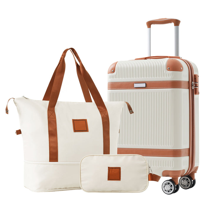 Hardshell Luggage Sets 3 Piece Carry On Suitcase Double Spinner Wheels With Tsa Lock